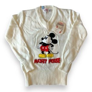 Vintage 70's Mickey Mouse Character Fashions V Neck Sweater. NWT.